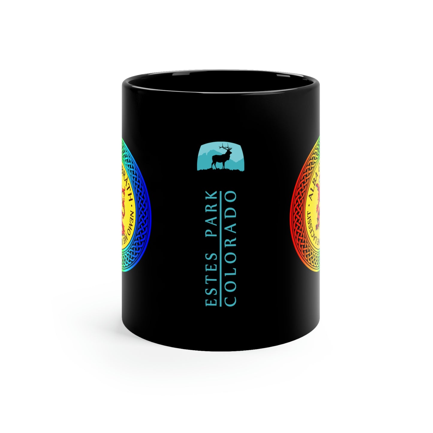 Demo - Estes Park / Alba Gu Brath Rainbow Crest 11oz Black Mug