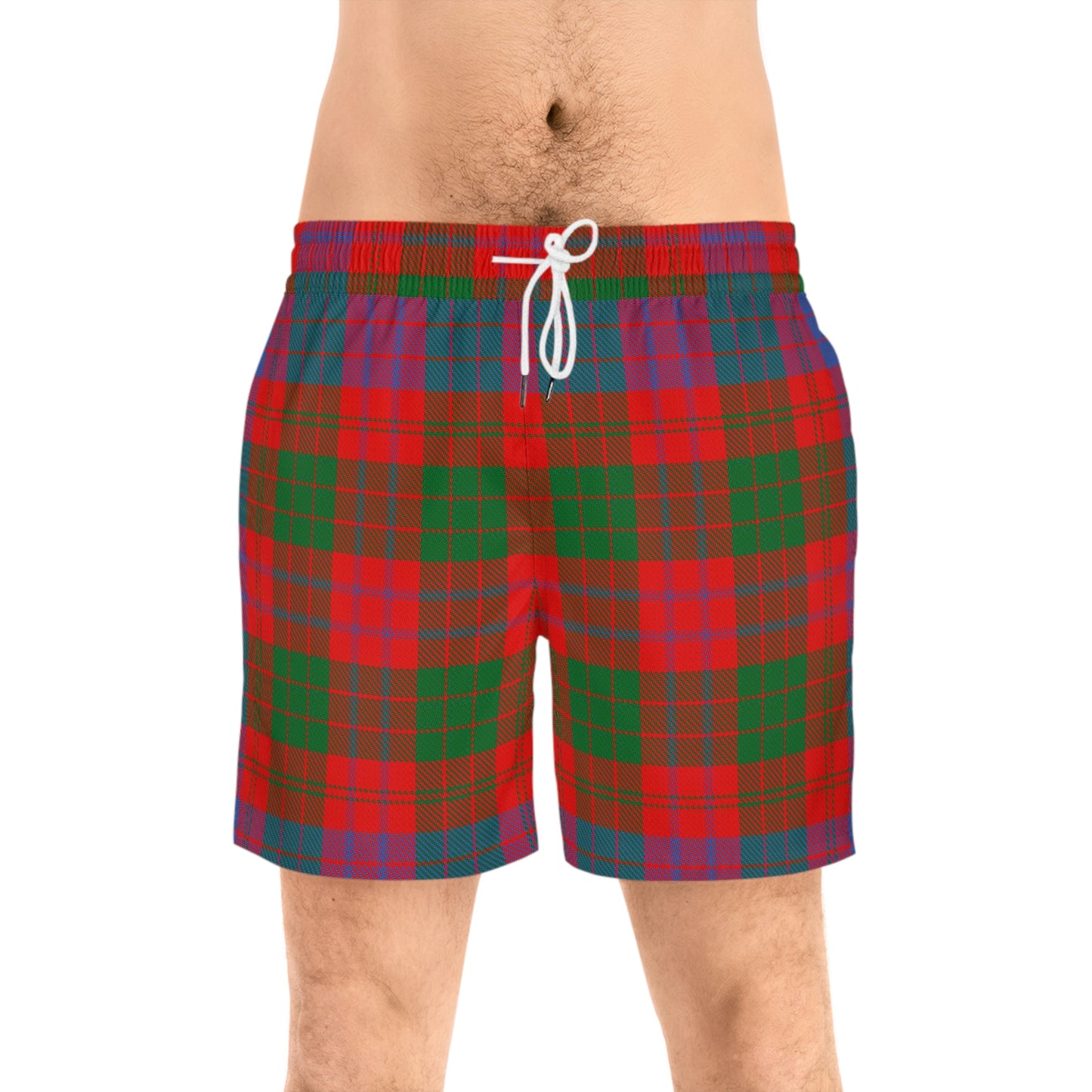 Clan Ross Tartan Men's Mid-Length Swim Shorts (AOP)