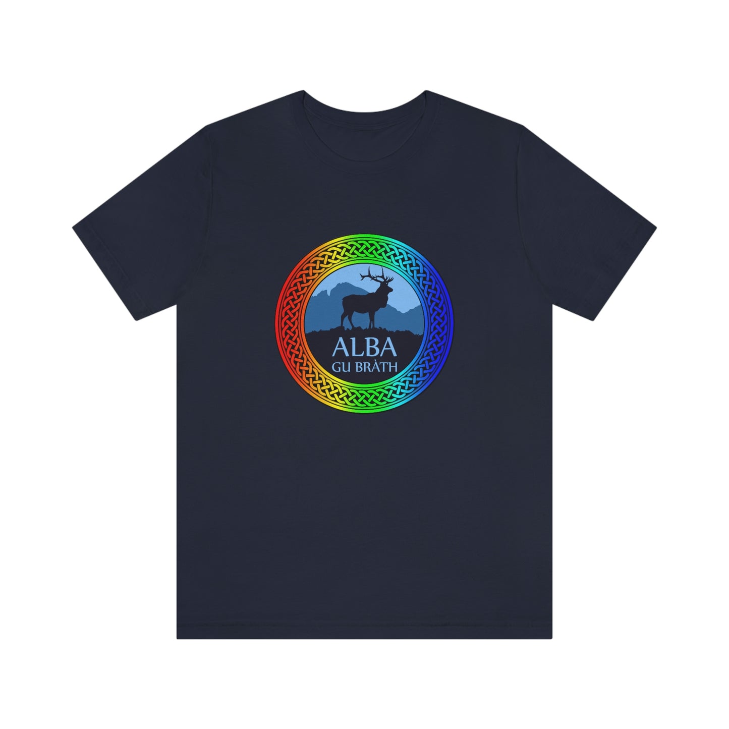 Alba Gu Brath Stag & Rainbow Knot T-Shirt