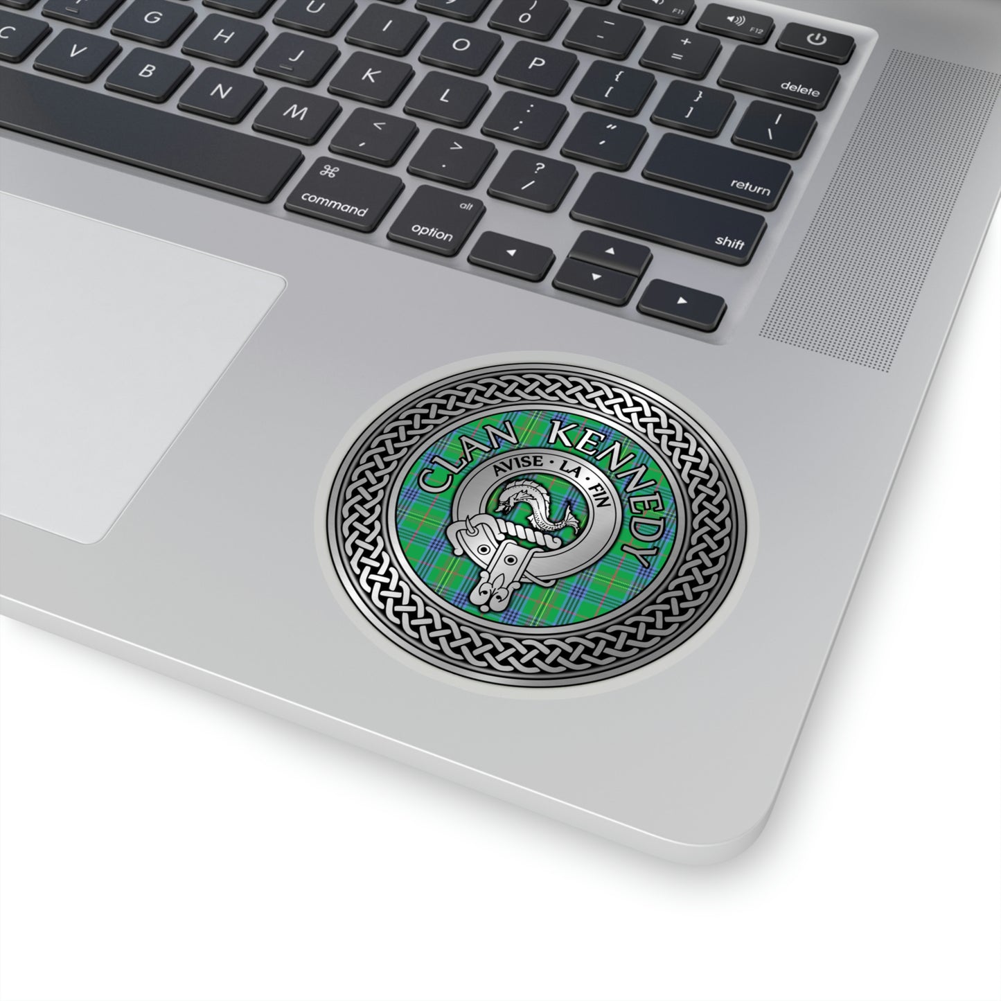 Clan Kennedy Crest & Tartan Knot Kiss-Cut Stickers