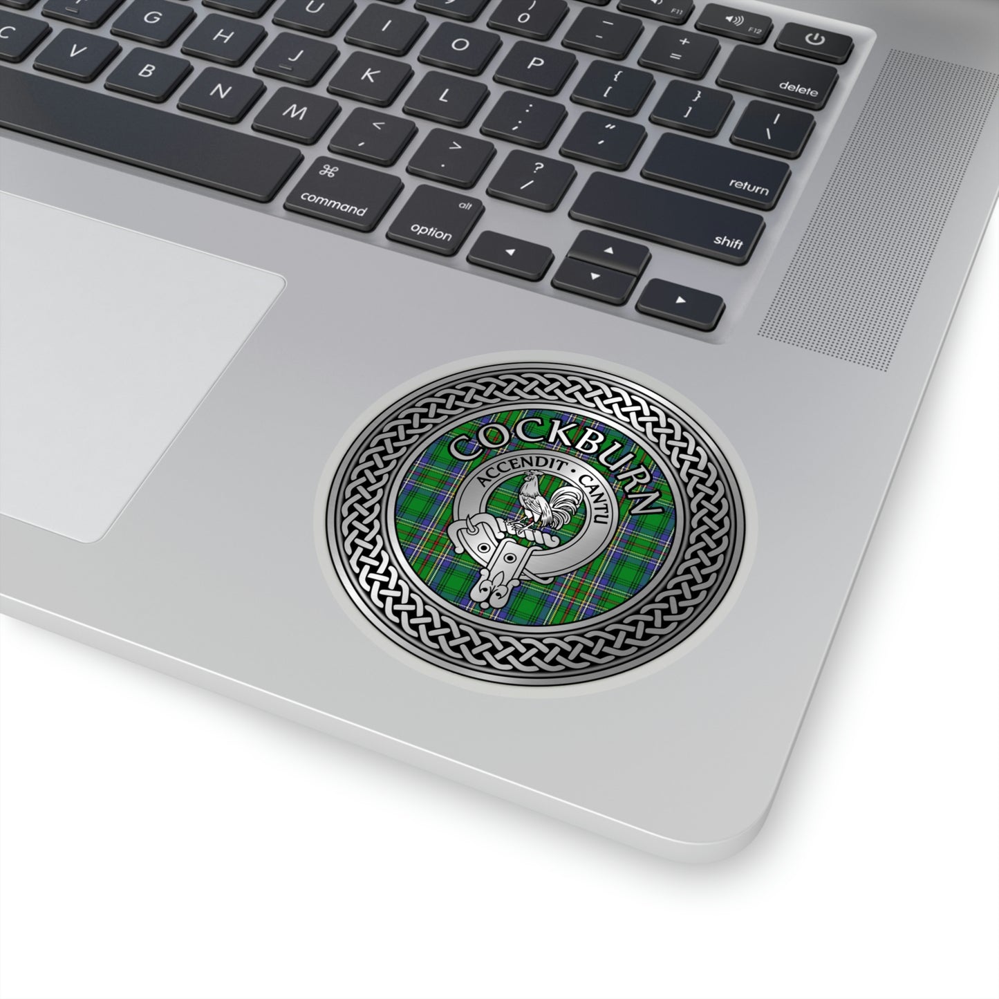 Clan Cockburn Crest & Tartan Knot Kiss-Cut Stickers