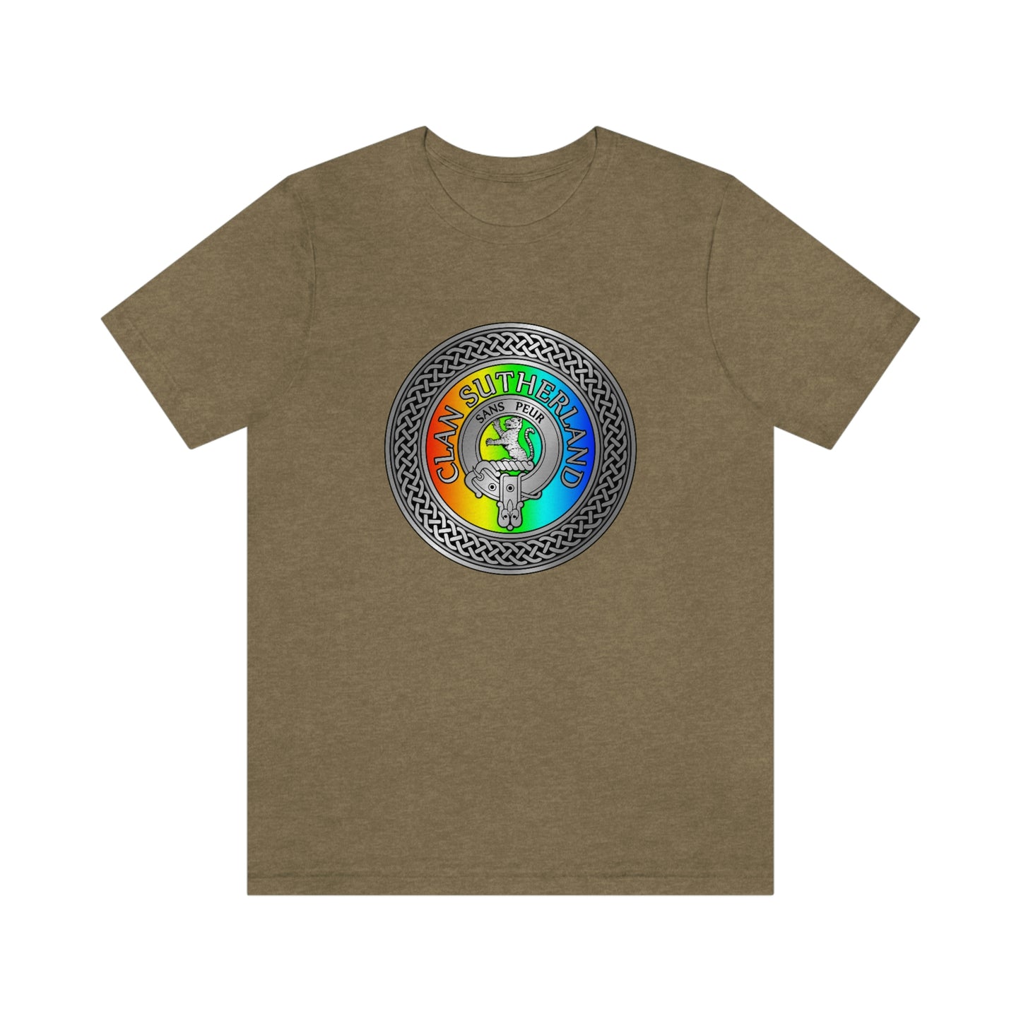 Clan Sutherland Crest & Rainbow Knot T-Shirt