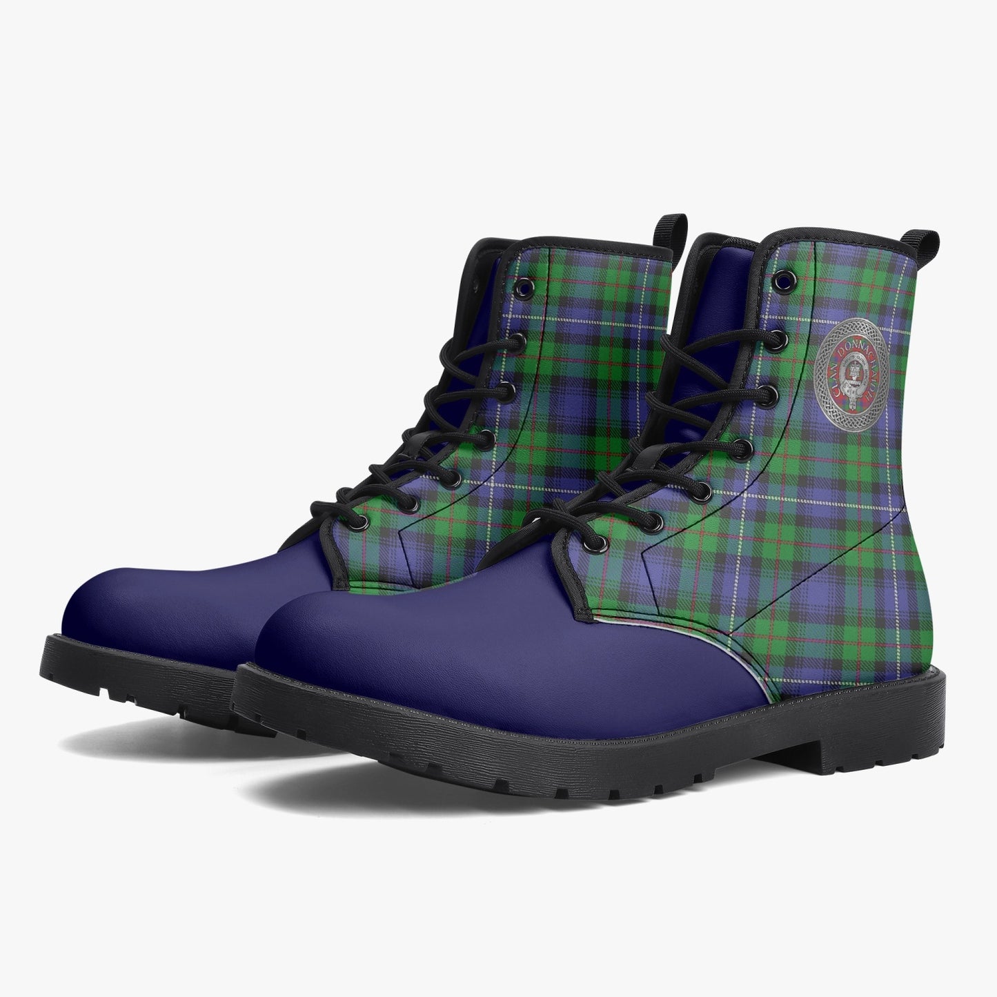 Clan Donnachaidh (Robertson) Crest & Hunting Tartan Leather Boots