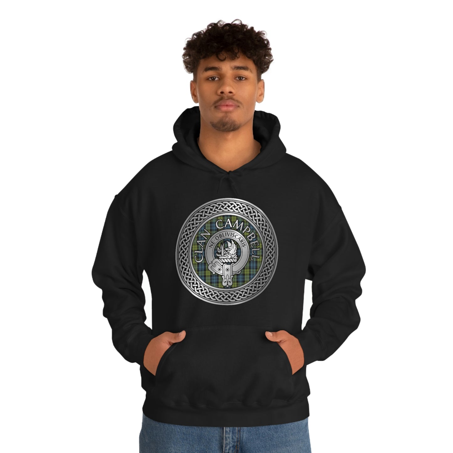 Clan Campbell Crest & Tartan Unisex Heavy Blend™ Hooded Sweatshirt