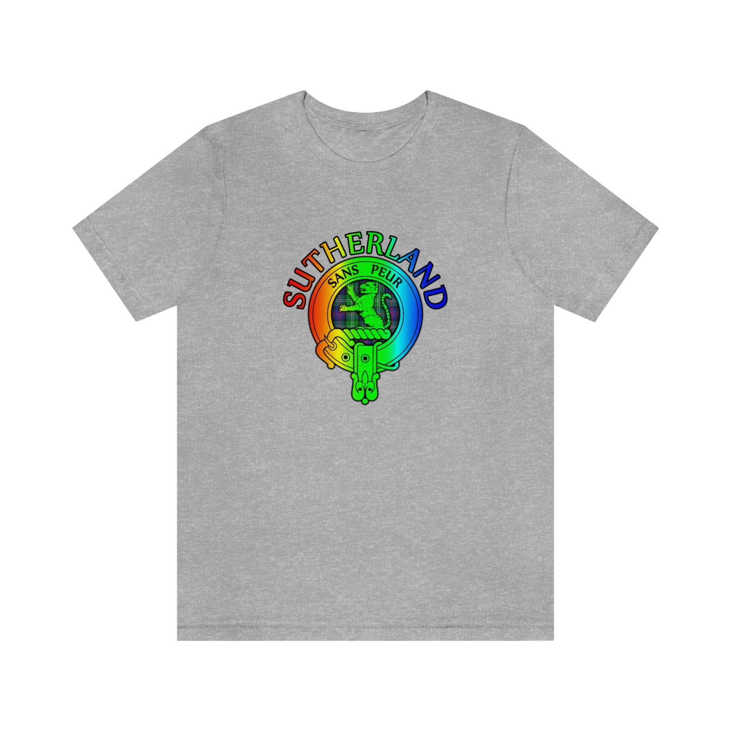 Clan Sutherland Rainbow Crest & Tartan T-Shirt