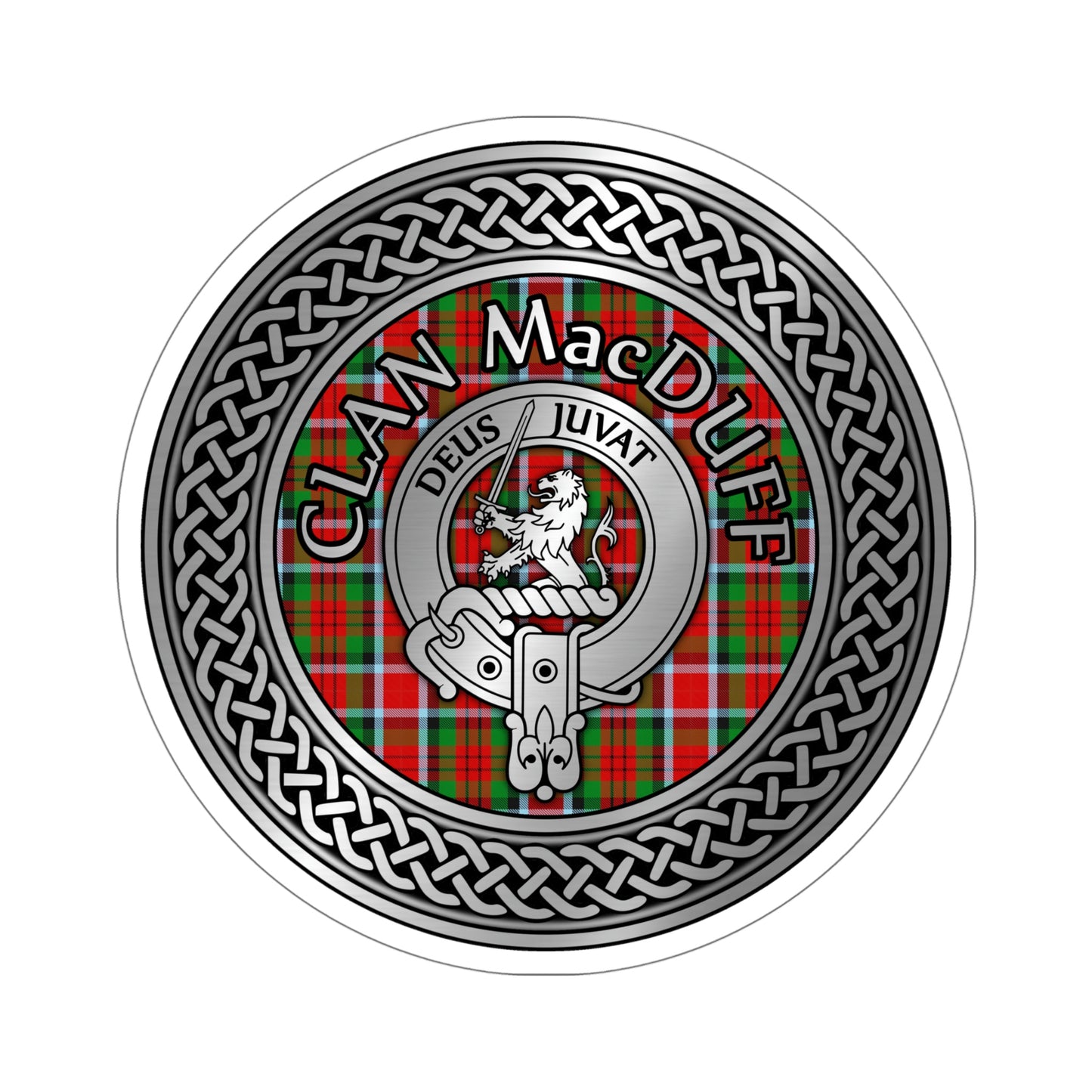 Clan MacDuff Crest & Tartan Knot Kiss-Cut Stickers