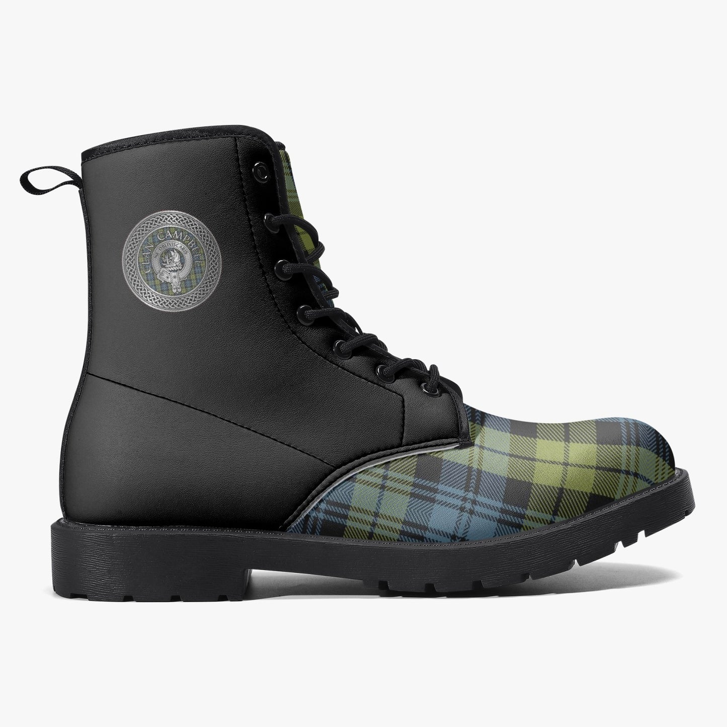 Clan Campbell Crest & Tartan Leather Boots