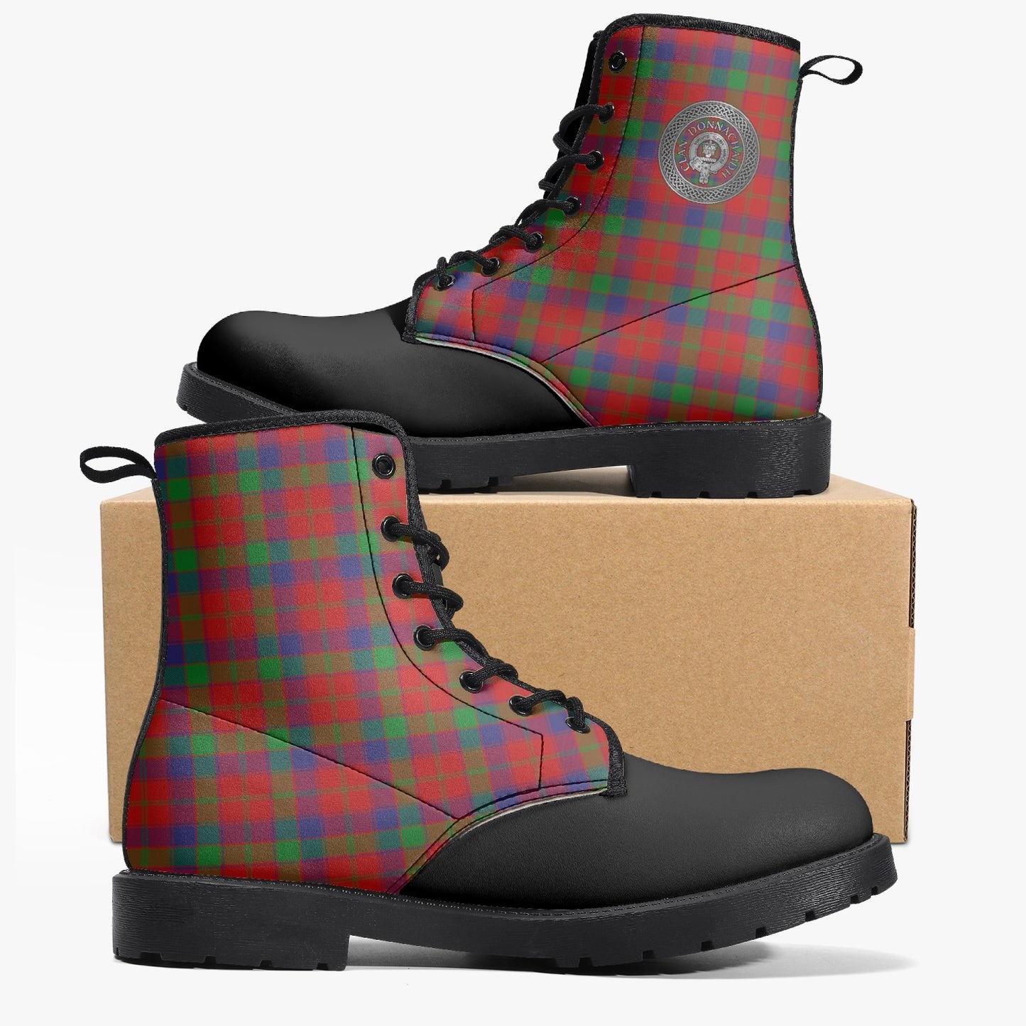 Clan Donnachaidh (Robertson) Crest & Tartan Leather Boots