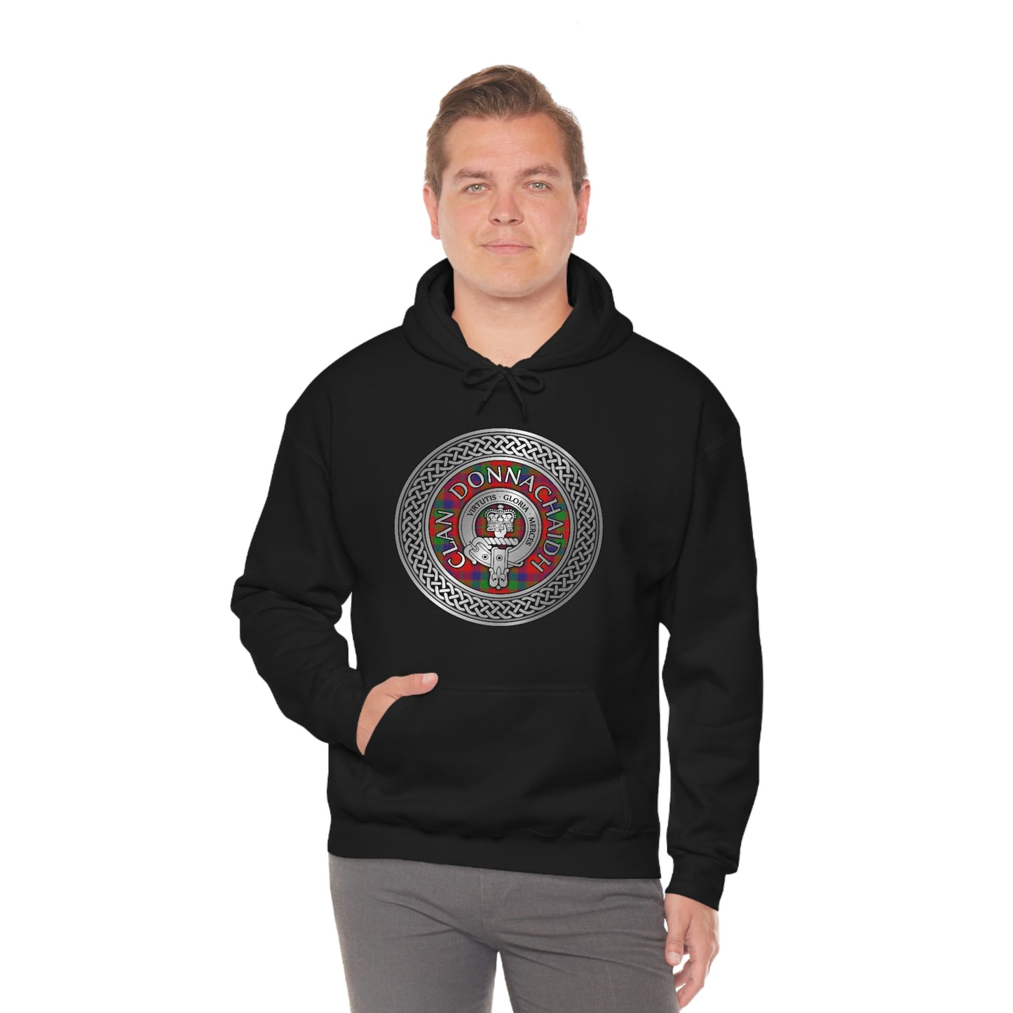 Clan Donnachaidh (Robertson) Crest & Tartan Unisex Heavy Blend™ Hooded Sweatshirt