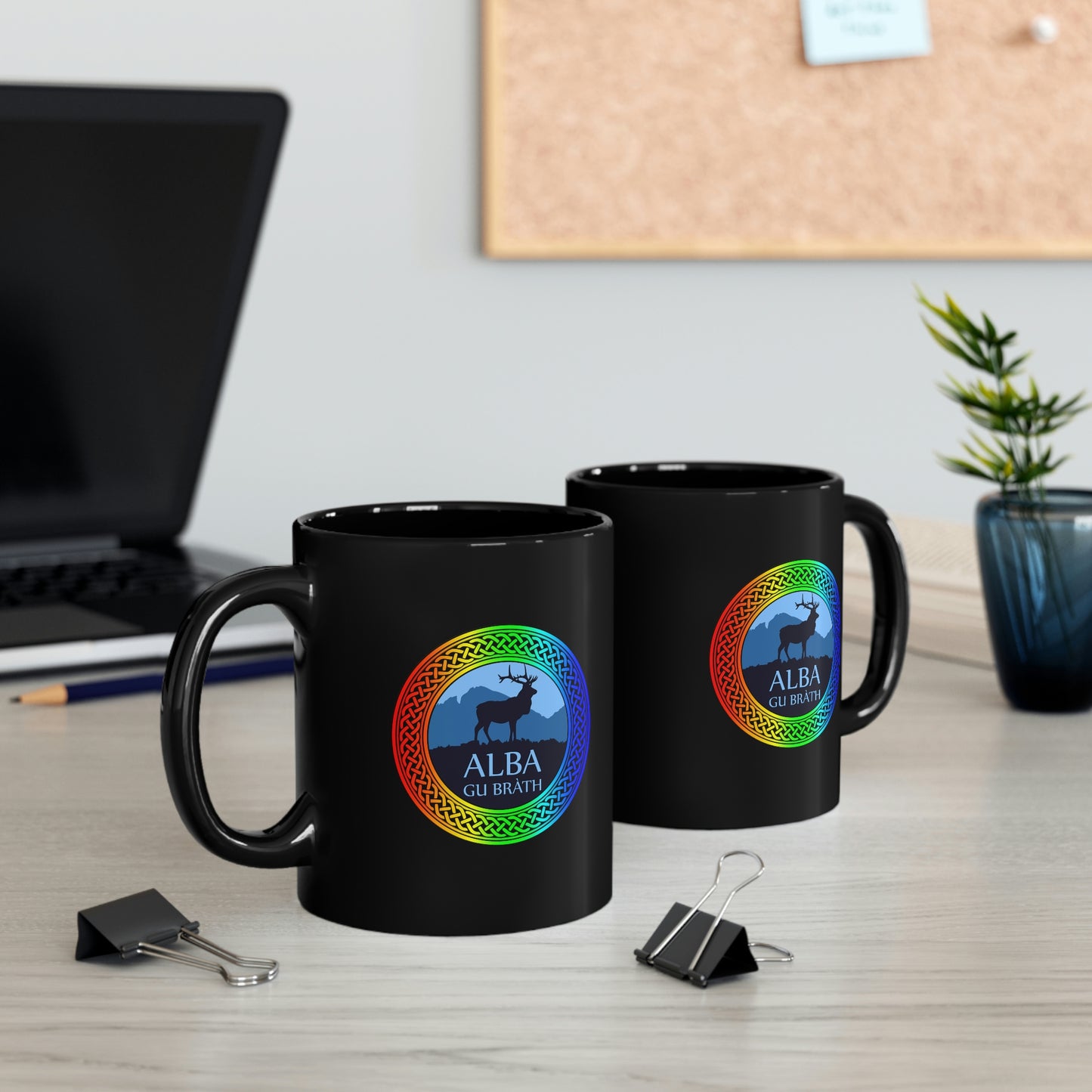 Alba Gu Brath Rainbow Knot 11oz Black Mug