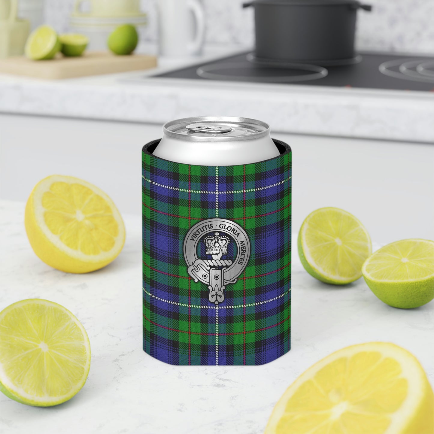 Clan Donnachaidh Crest & Tartan Can Cooler