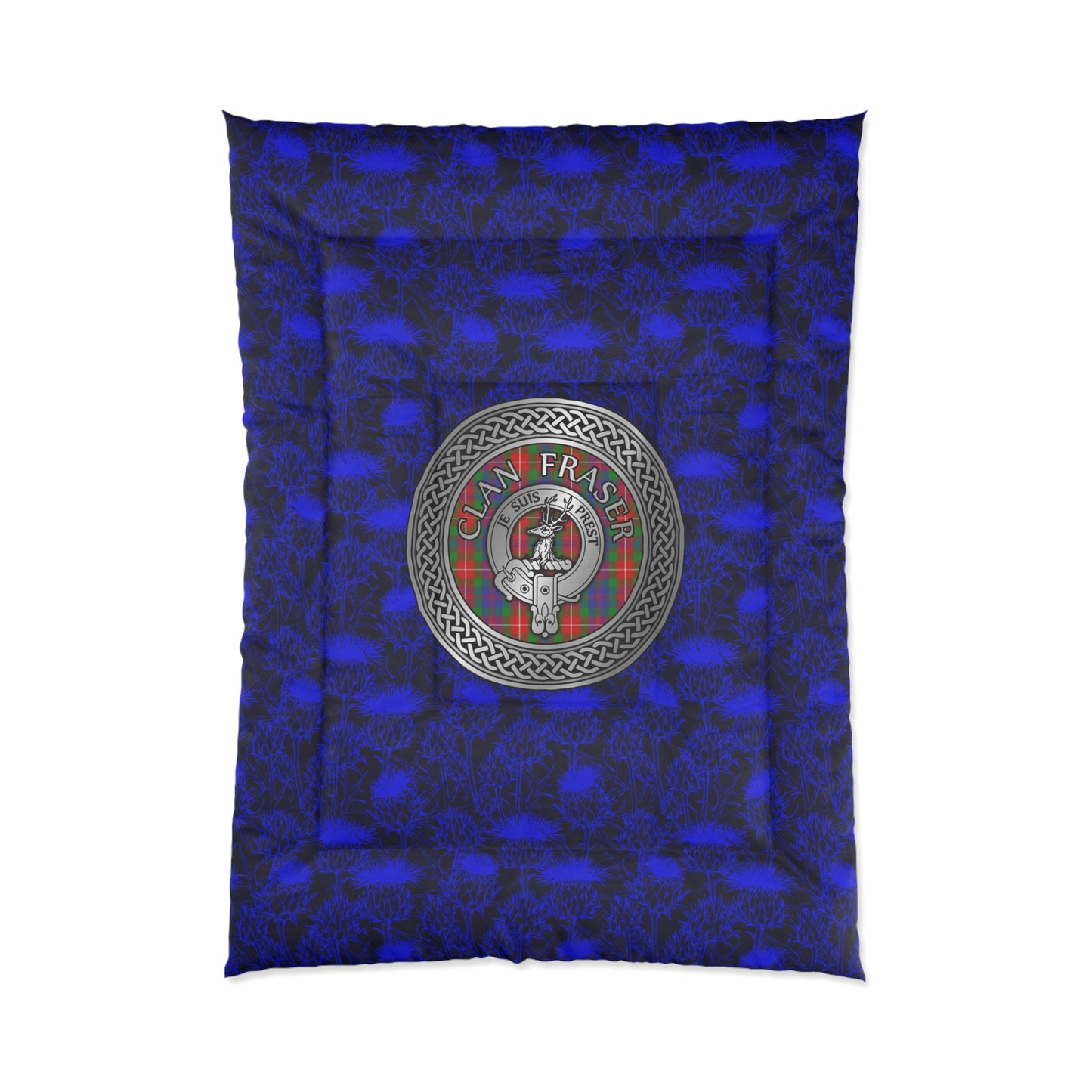 Clan Fraser of Lovat Crest & Tartan Comforter