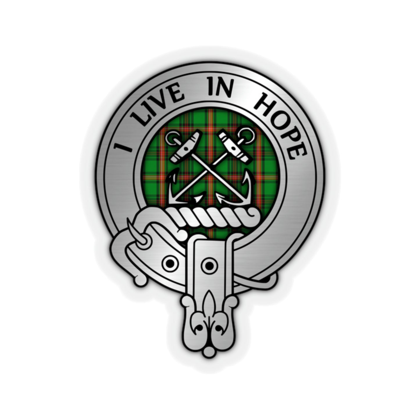 Clan Kinnear Crest & Tartan Kiss-Cut Stickers