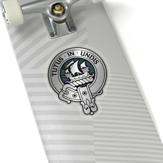 Clan Wood Crest & Tartan Kiss-Cut Stickers