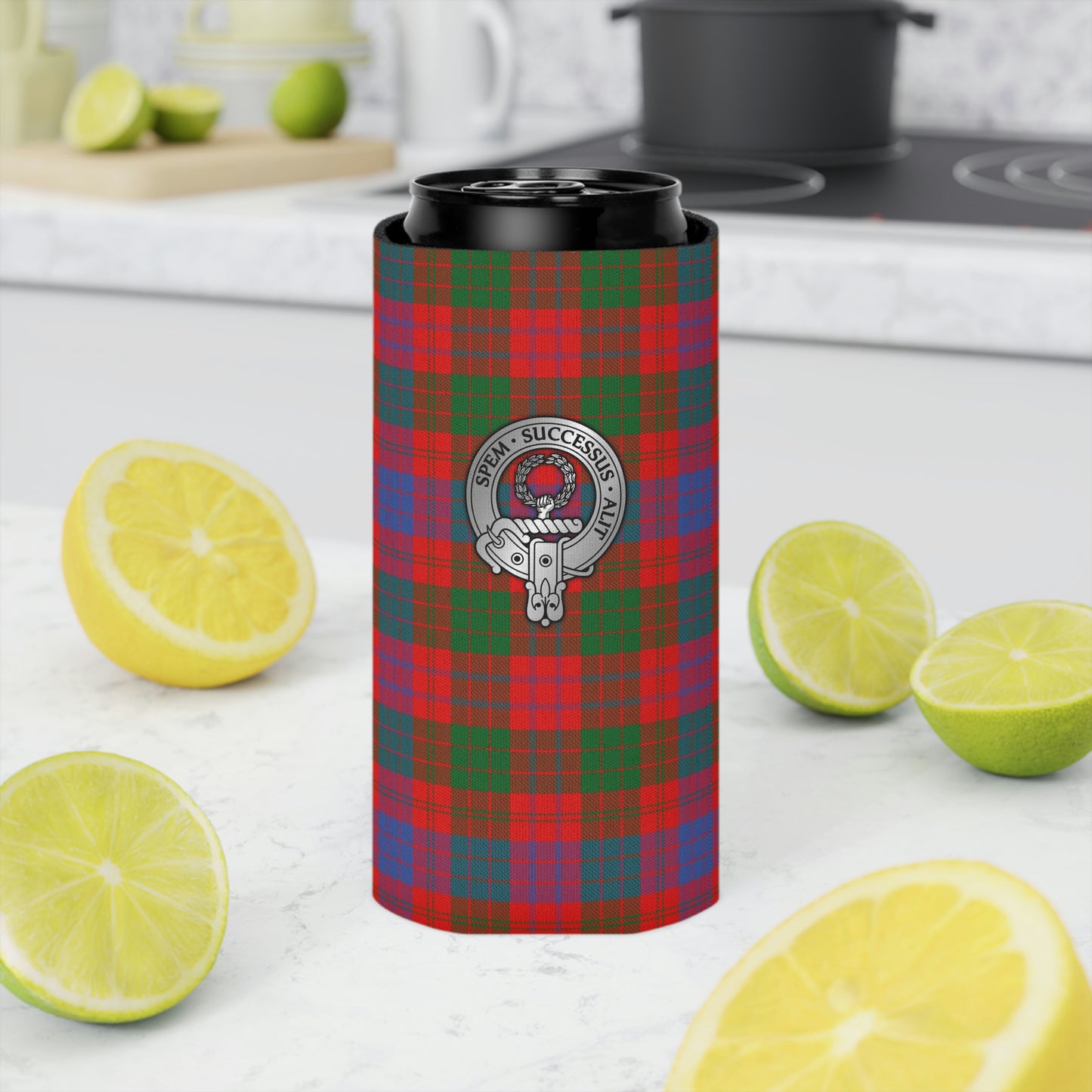 Clan Ross Crest & Tartan Can Cooler