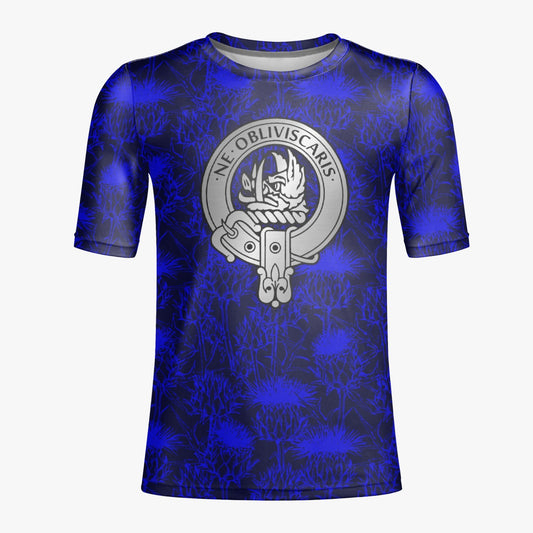 Clan Campbell Crest on Scottish Thistle AOP Men T-shirt