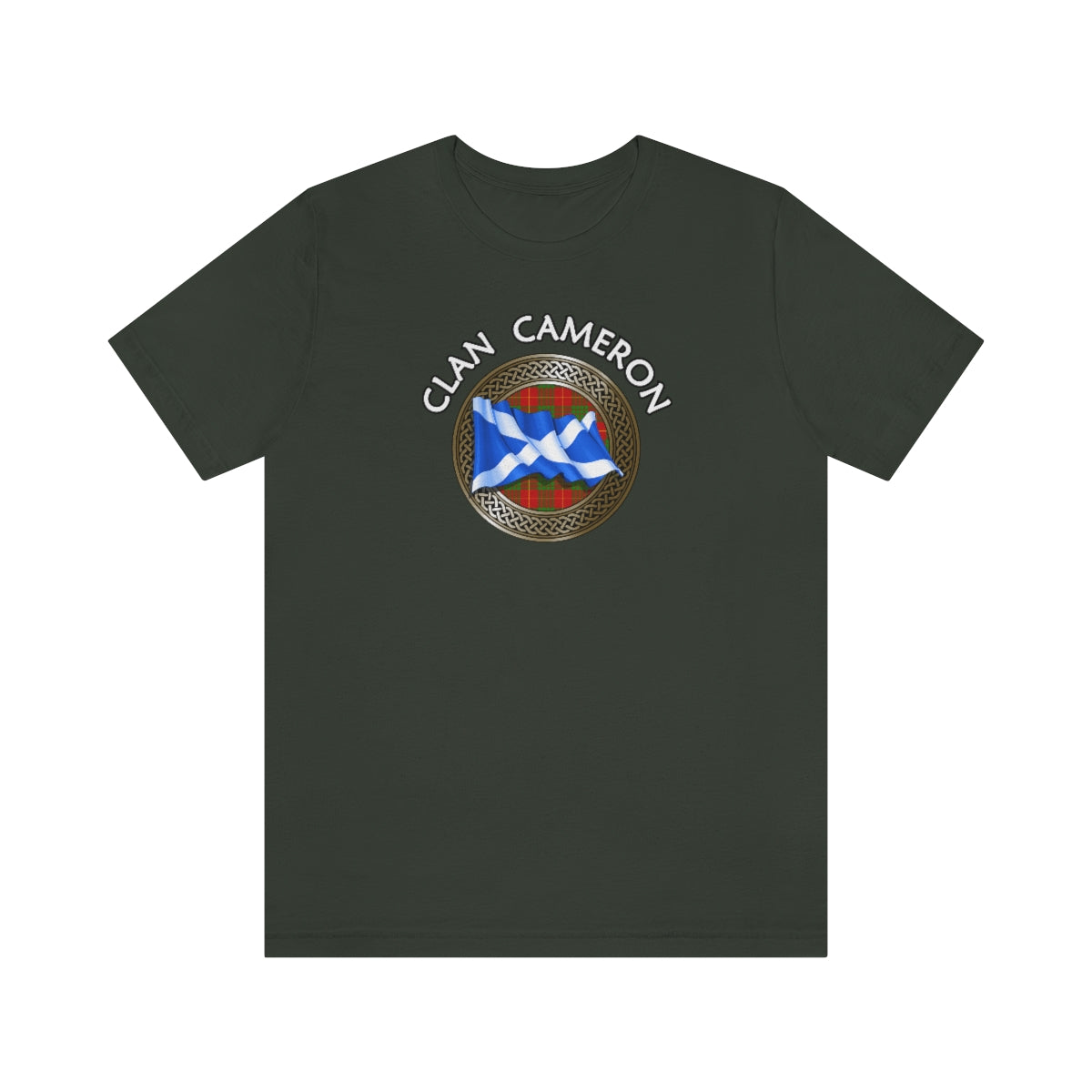 Clan Cameron Tartan Knot & Flag T-Shirt