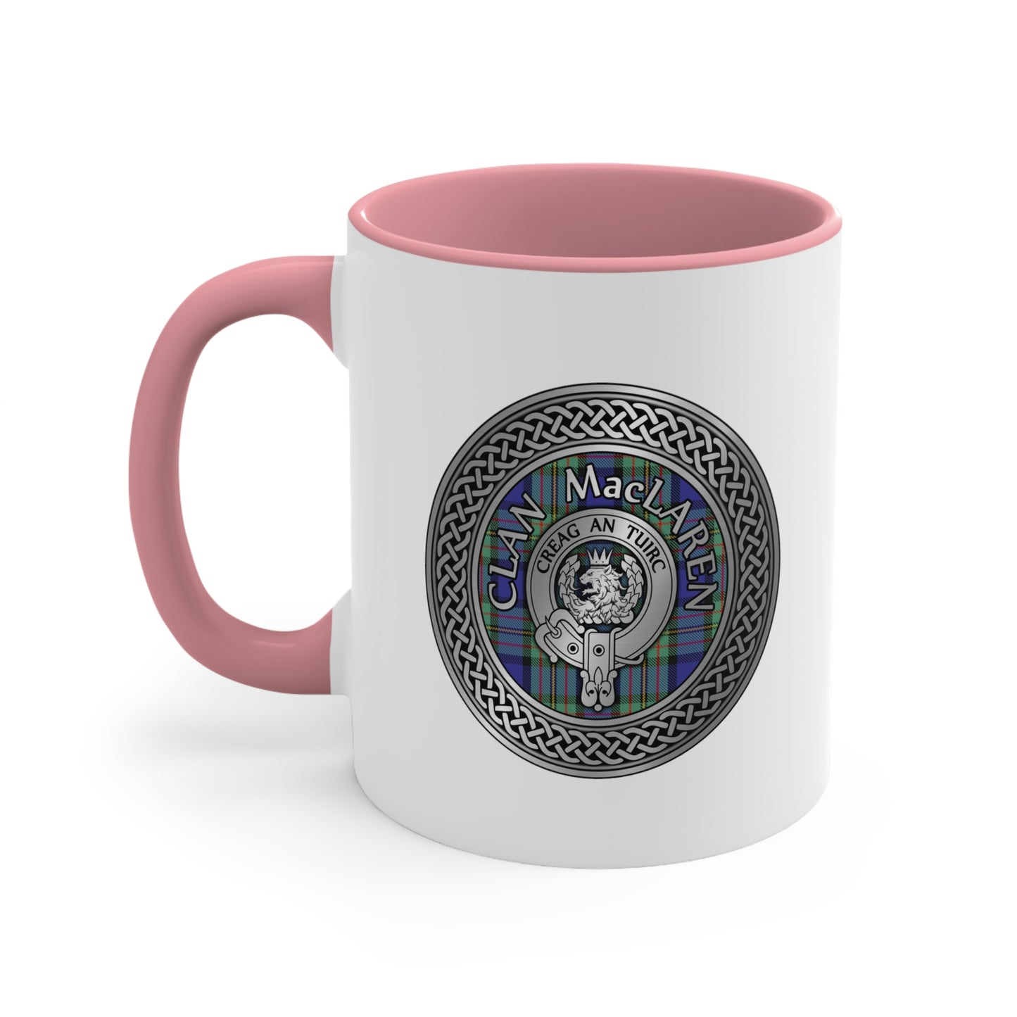 Clan MacLaren Crest & Tartan Accent Coffee Mug, 11oz