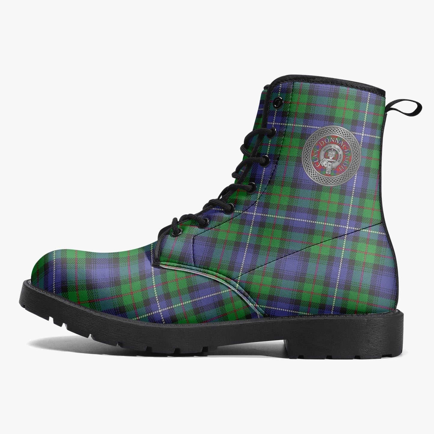 Clan Donnachaidh (Robertson) Crest & Hunting Tartan Leather Boots