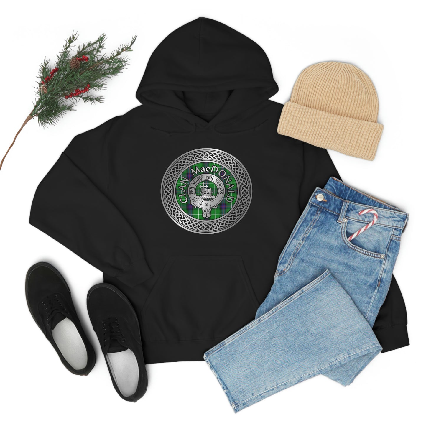 Clan MacDonald Crest & Tartan Unisex Heavy Blend™ Hooded Sweatshirt