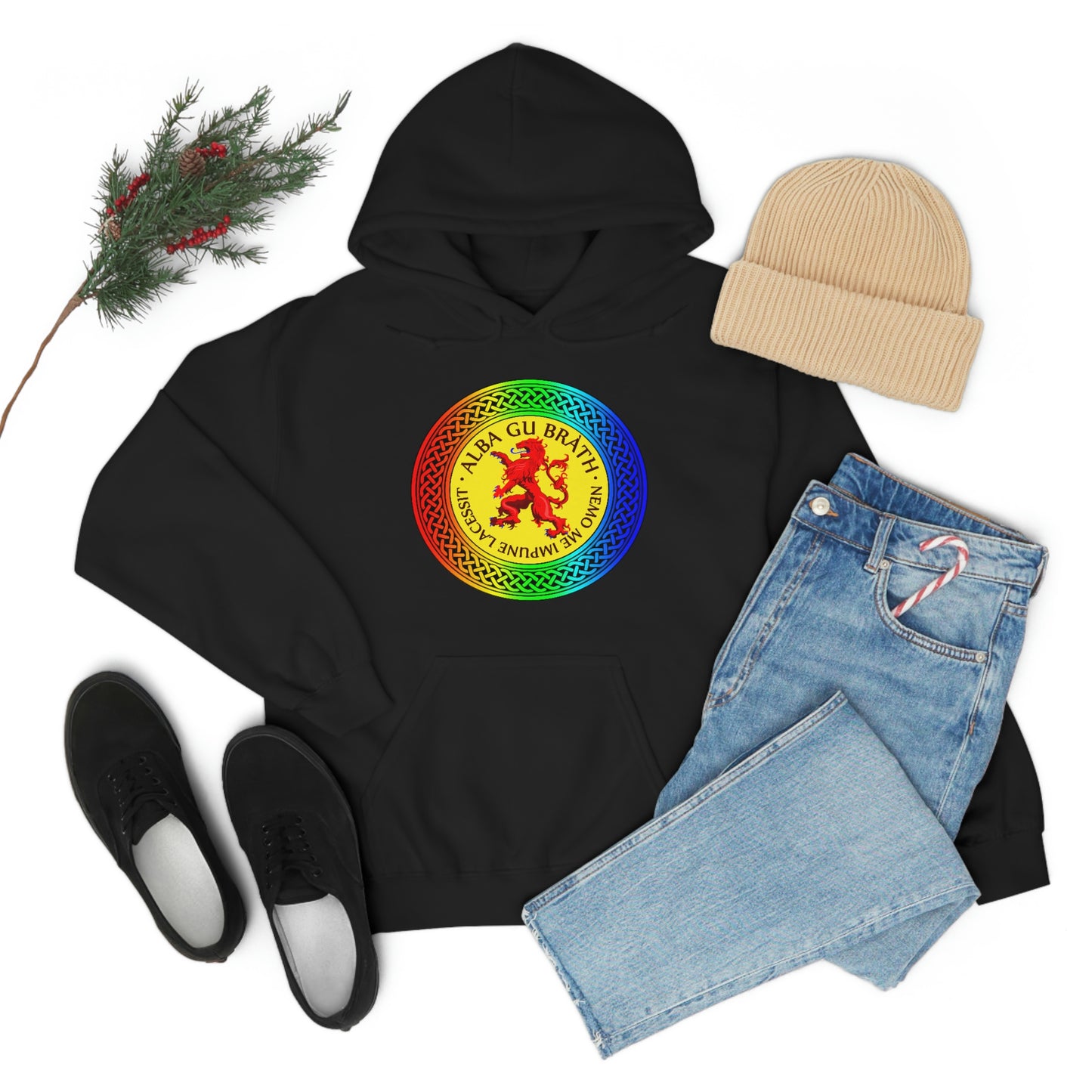 Alba Gu Brath Lion Rampant Rainbow Knot Unisex Heavy Blend™ Hooded Sweatshirt