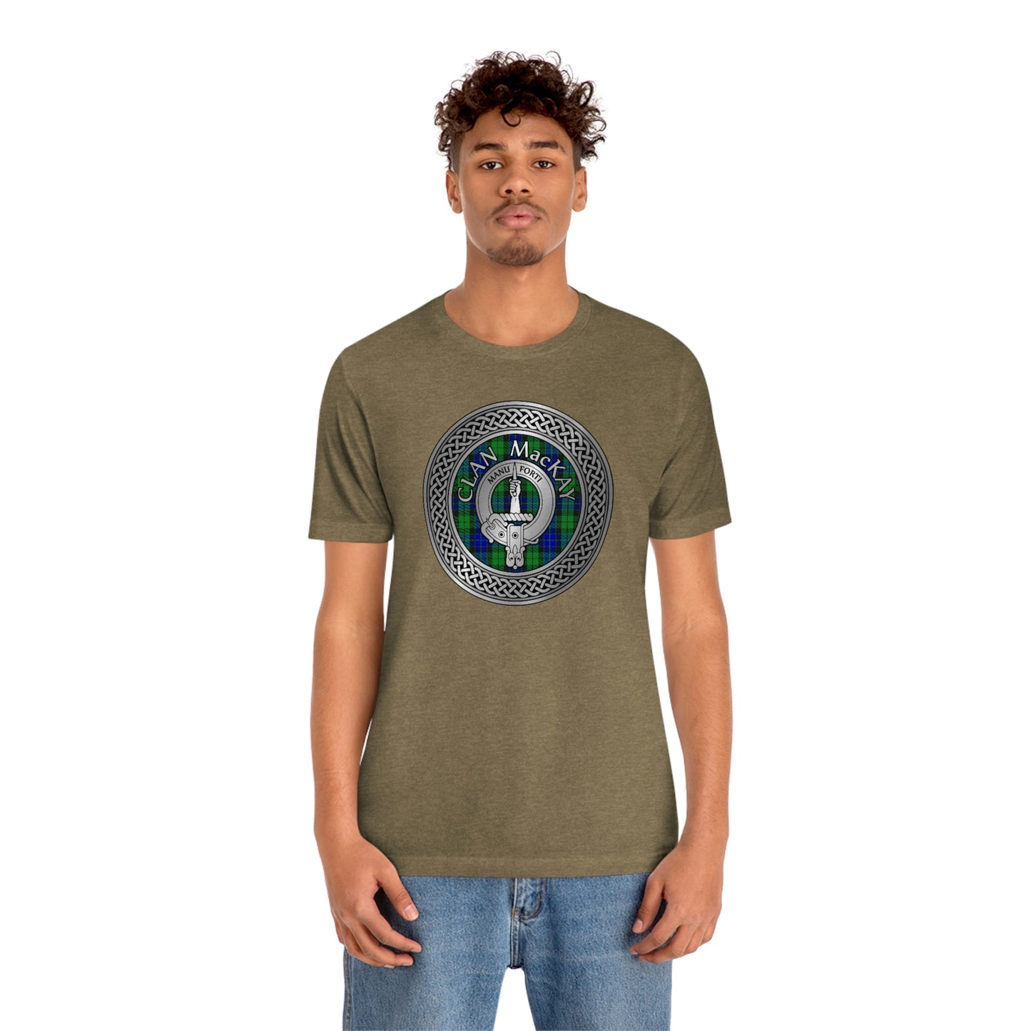 Clan MacKay Tartan & Crest in Celtic Knot T-Shirt