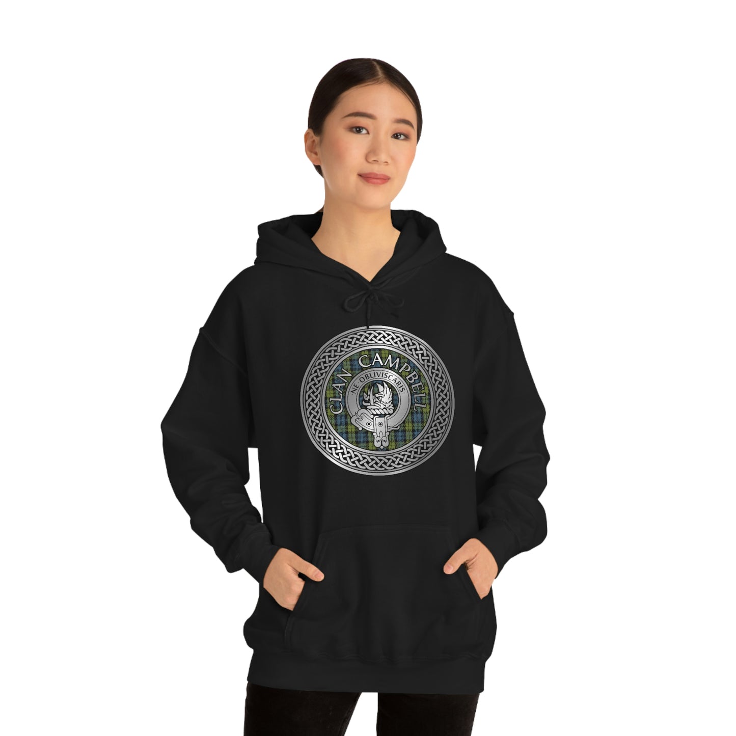 Clan Campbell Crest & Tartan Unisex Heavy Blend™ Hooded Sweatshirt