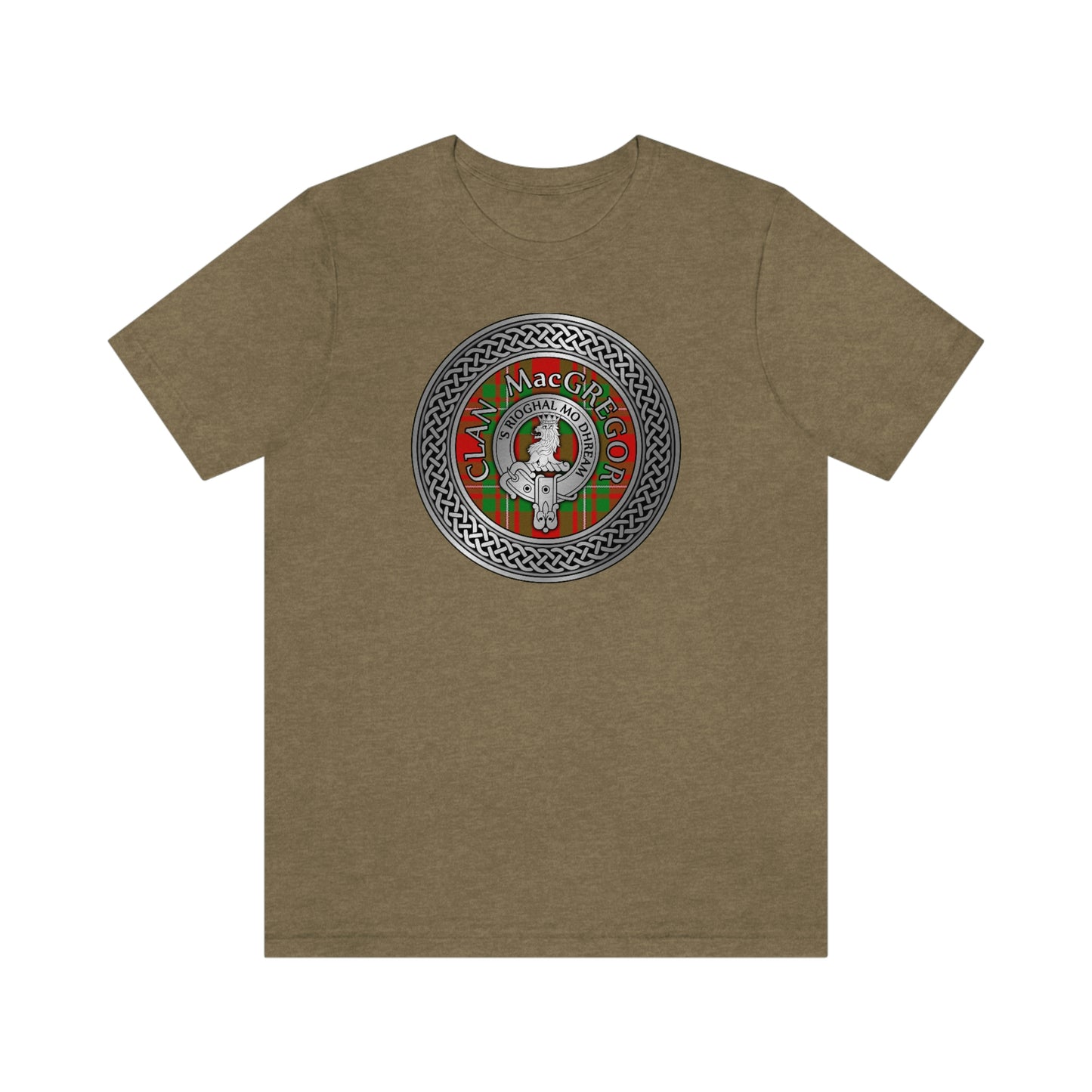 Clan MacGregor Tartan & Crest in Celtic Knot T-Shirt