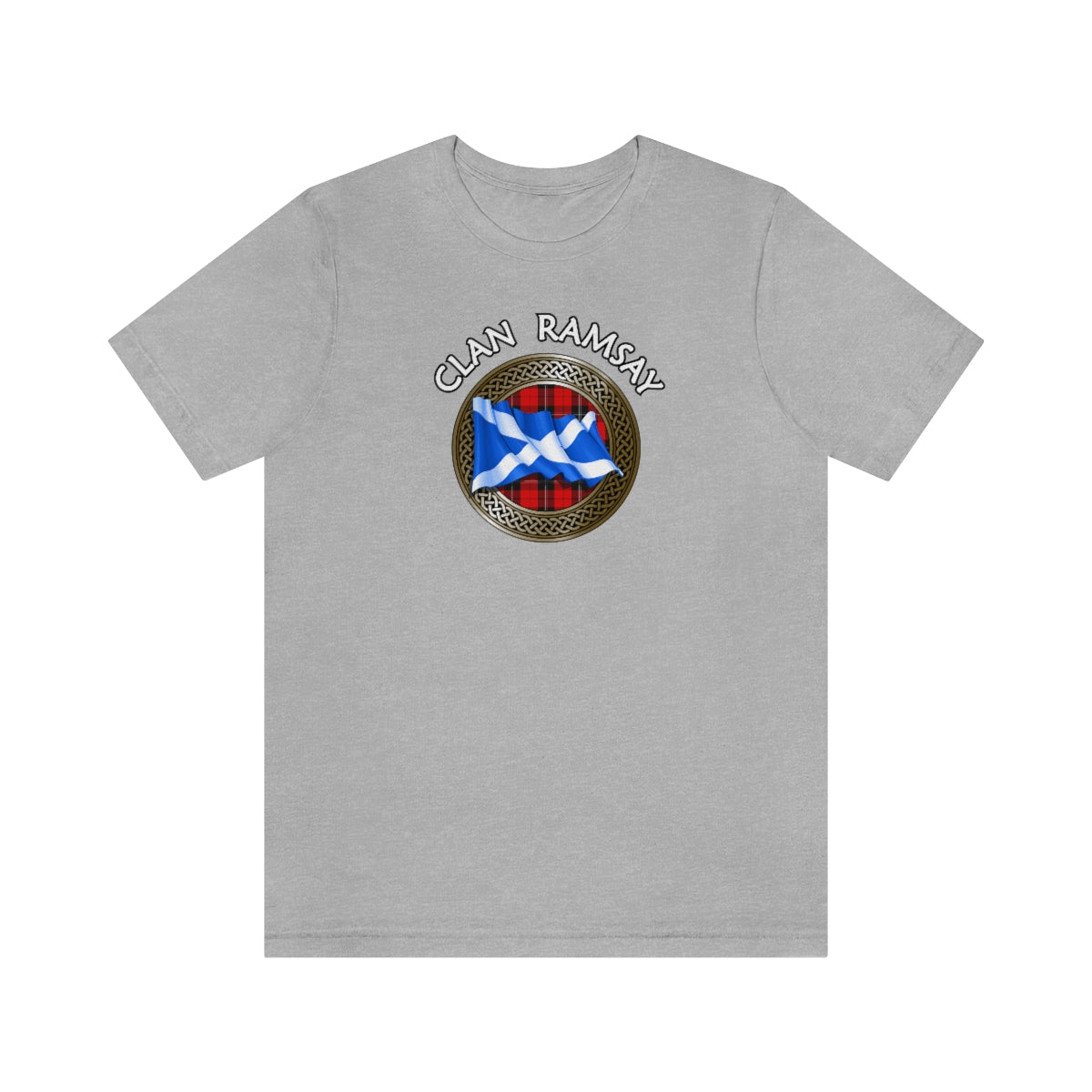 Clan Ramsay Tartan Knot & Flag T-Shirt