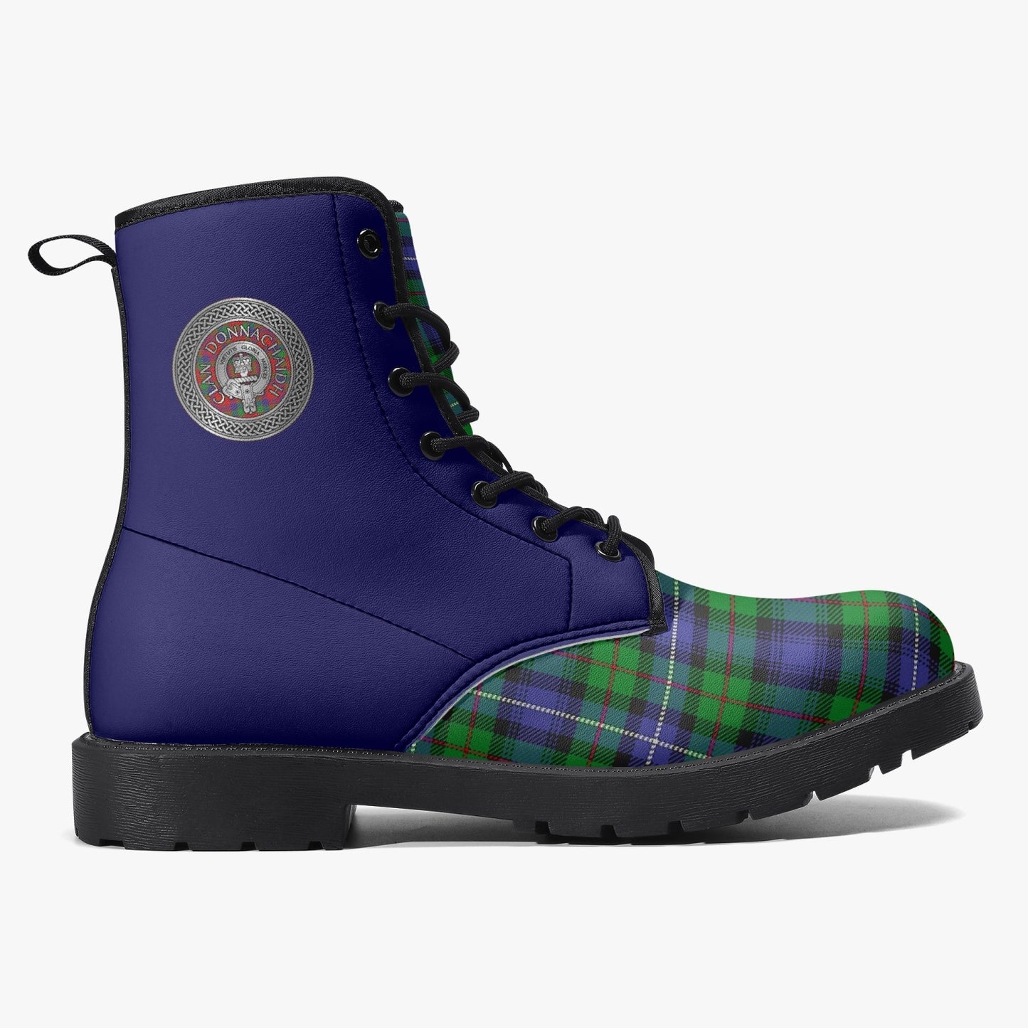 Clan Donnachaidh (Robertson) Crest & Hunting Tartan Leather Boots