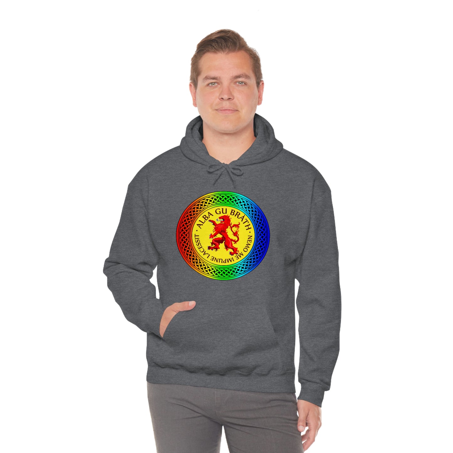 Alba Gu Brath Lion Rampant Rainbow Knot Unisex Heavy Blend™ Hooded Sweatshirt