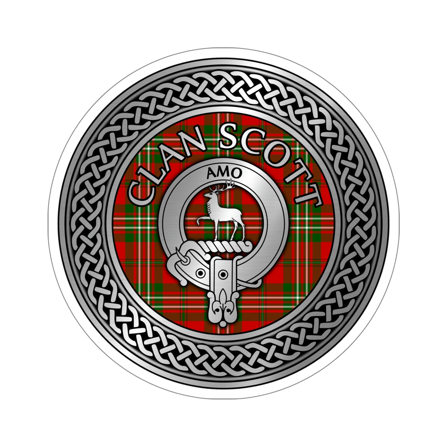 Clan Scott Crest & Tartan Kiss-Cut Stickers