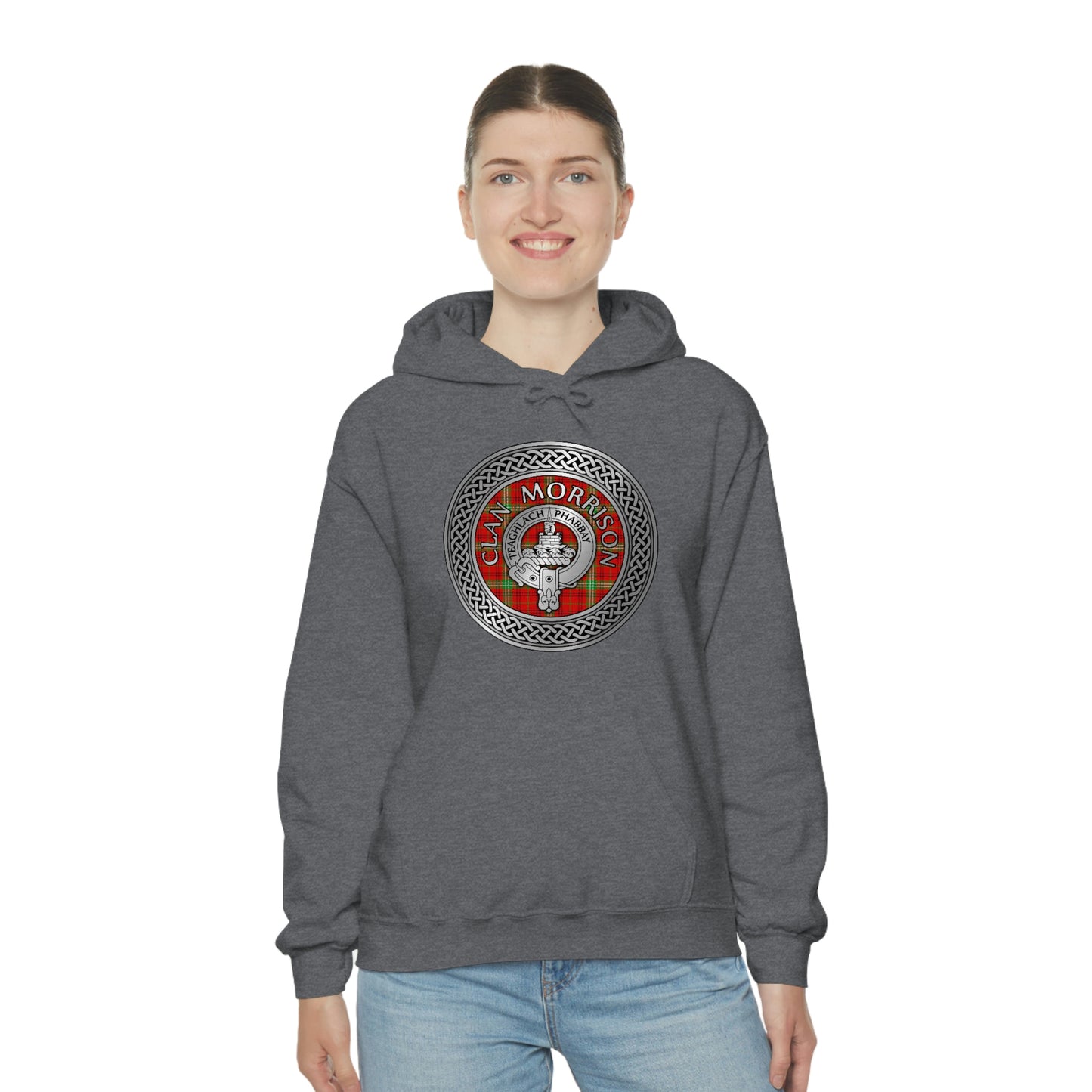 Clan Morrison Crest & Tartan Unisex Heavy Blend™ Hooded Sweatshirt