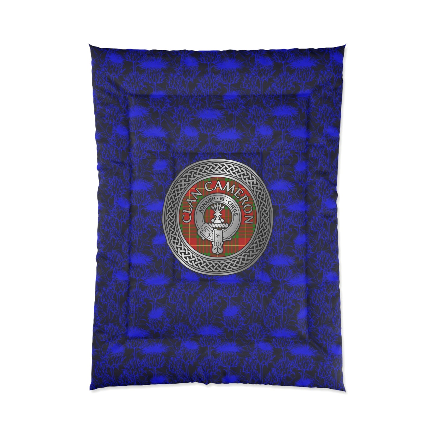 Clan Cameron Crest & Tartan Comforter