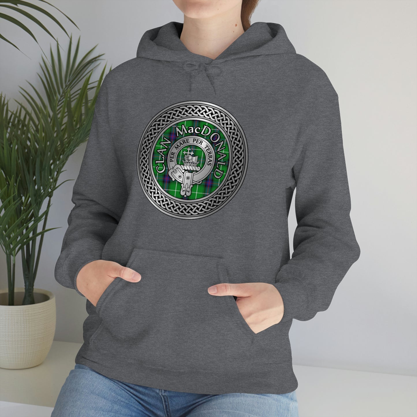 Clan MacDonald Crest & Tartan Unisex Heavy Blend™ Hooded Sweatshirt