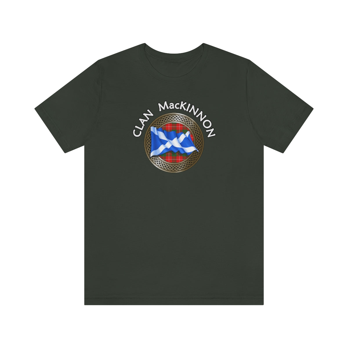 Clan MacKinnon Tartan Knot & Flag T-Shirt