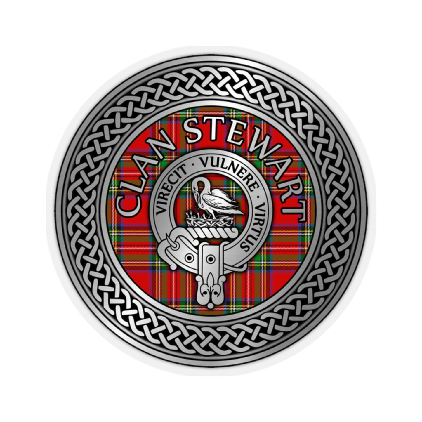 Clan Stewart Crest & Tartan Kiss-Cut Stickers