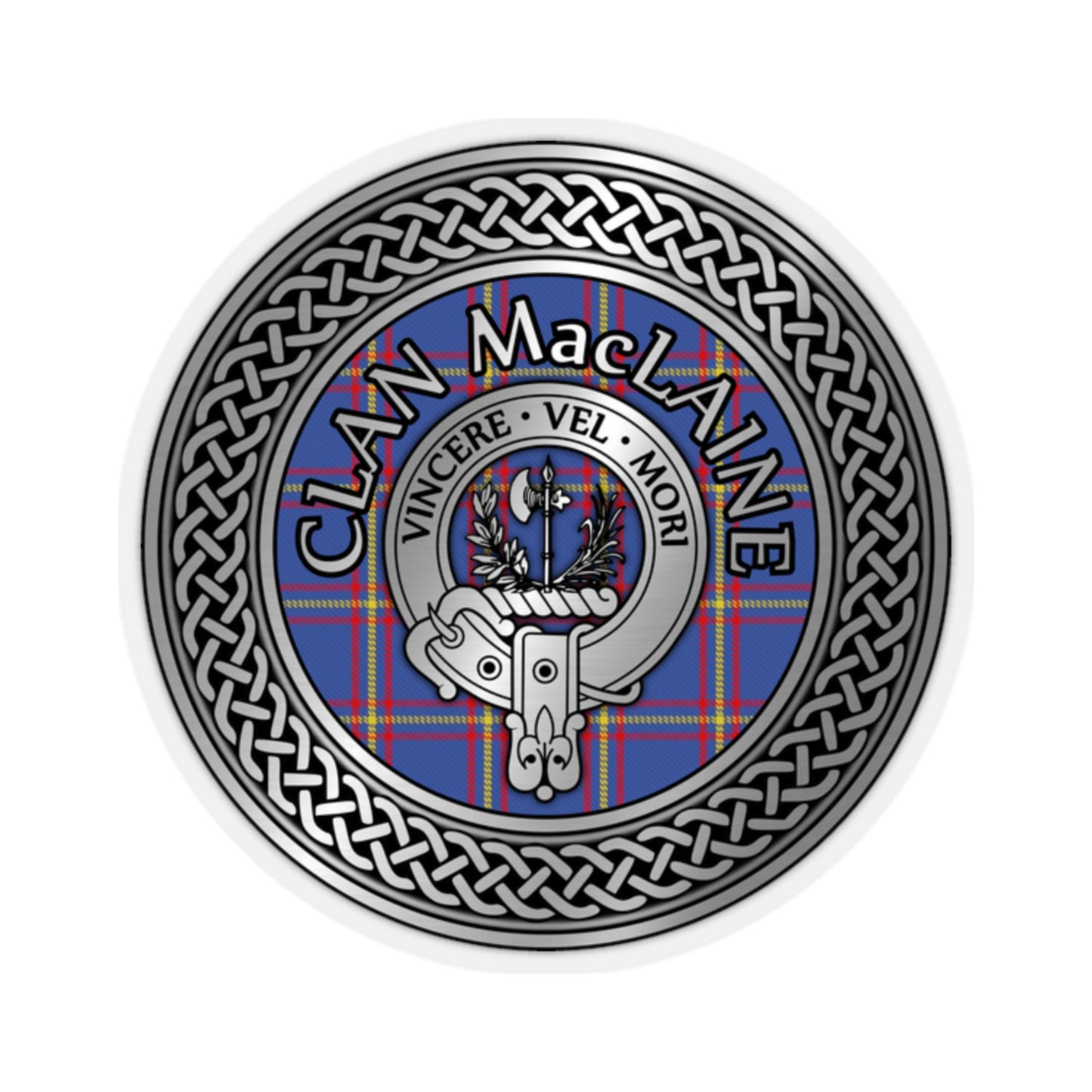 Clan MacLaine Crest & Tartan Knot Kiss-Cut Stickers