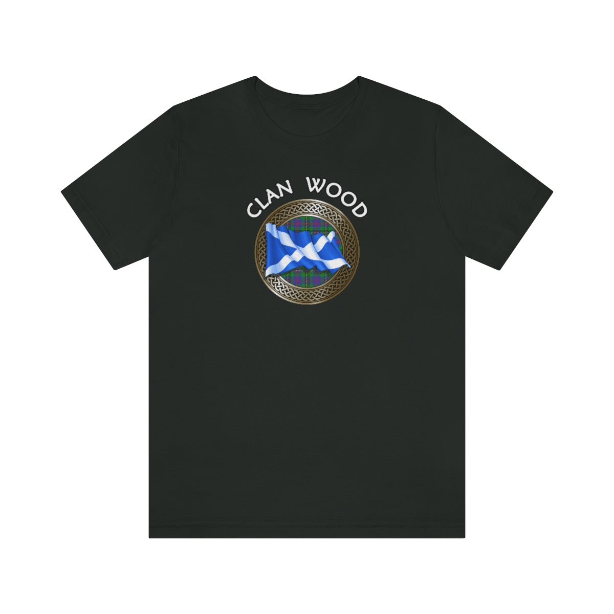 Clan Wood Tartan Knot & Flag T-Shirt