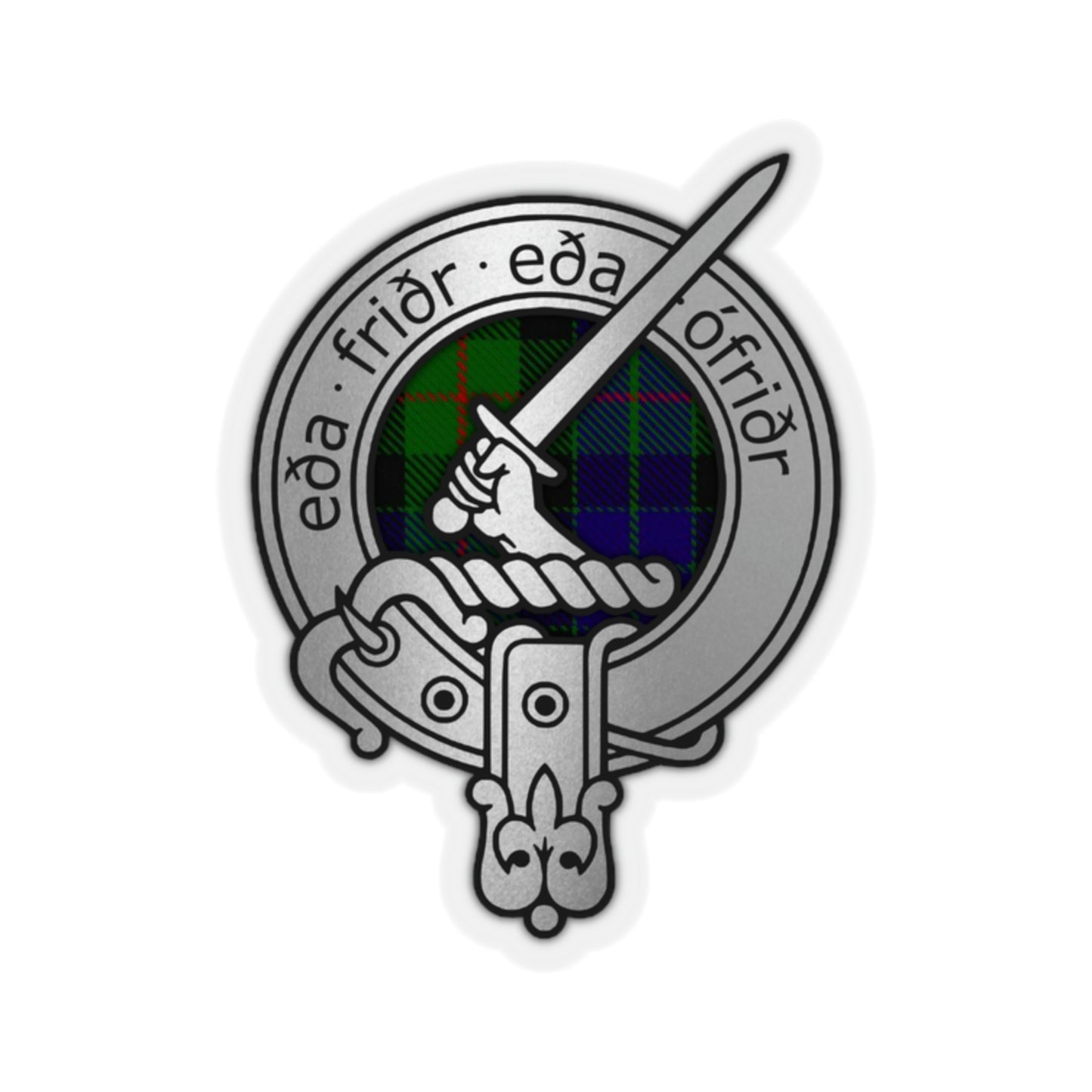 Clan Gunn Crest & Tartan Kiss-Cut Stickers