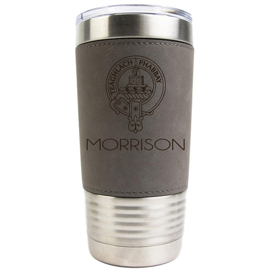 Clan Morrison Crest 20oz. Leather Wrapped Tumbler