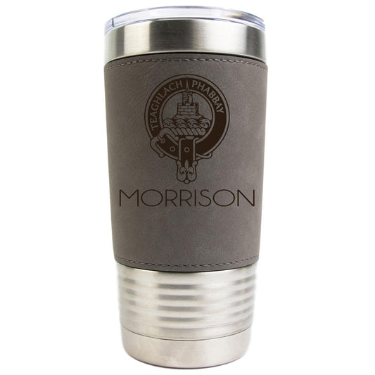 Clan Morrison Crest 20oz. Leather Wrapped Tumbler